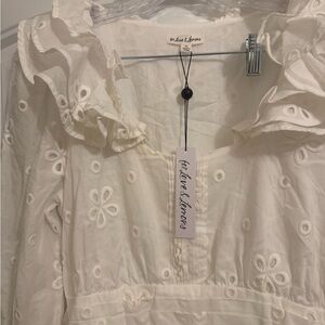 For Love And Lemons Cream Floral Mini Dress